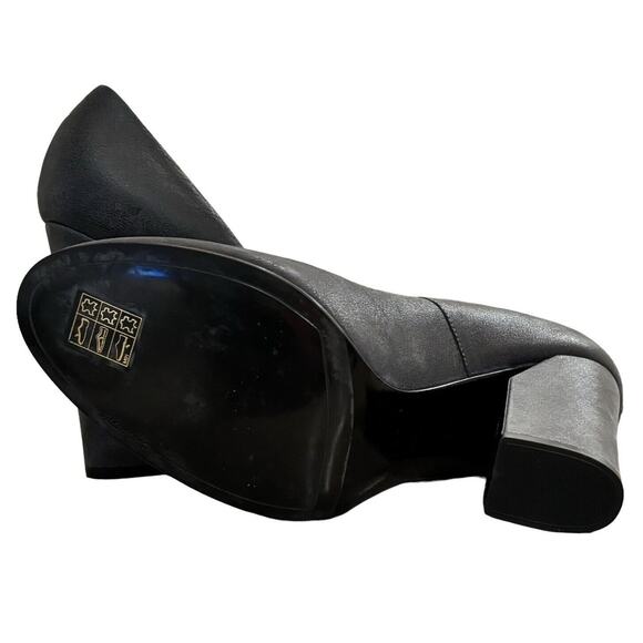 Casadei Gunmetal Gray Textured Block Heel Italian Leather Pumps Size 8.5 - Picture 7 of 8